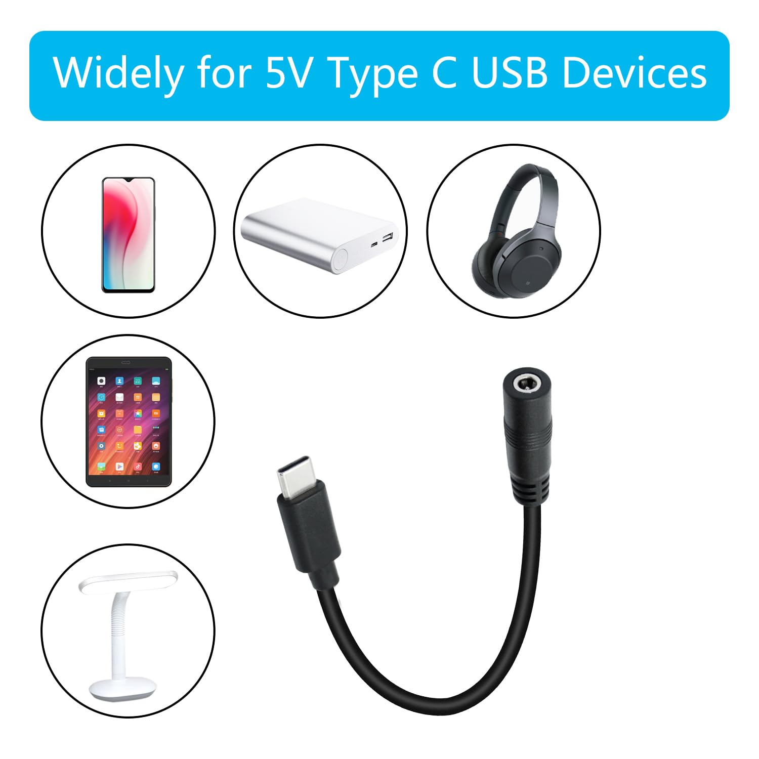 Amazon.com: Short DC 3.5mm x 1.35mm to USB C Power Cord
