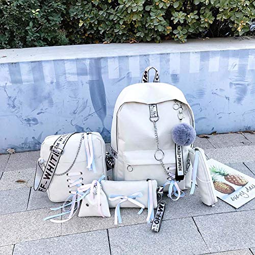 Laptoptasche Rucksack Schüler Rucksack Schultasche Für Kinder Teenager Mädchen Rucksack Frauen Reiserucksack Buch Rucksack Ketteweiß Kostenlose