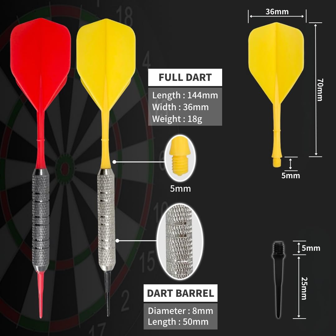 ダーツ用バレルセット　6種　 18本セット 楽天市場】☆初心者＆中級者向けダーツセット【ダーツアイテム12点