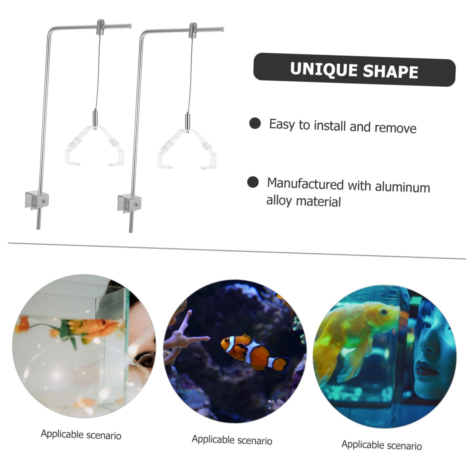 2 Stück Aquarienlampenhalterung Verstellbar aus Aluminiumlegierung