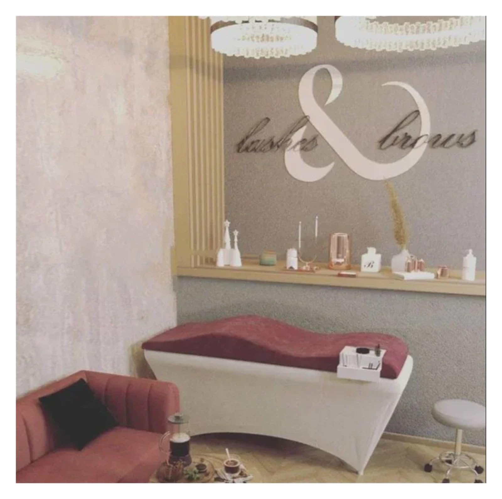 Camilla Masaje Plegable Mesa de Masaje con colchón for pestañas, extensión de pestañas Curvada, for salón de Belleza(Matching Bedspread)