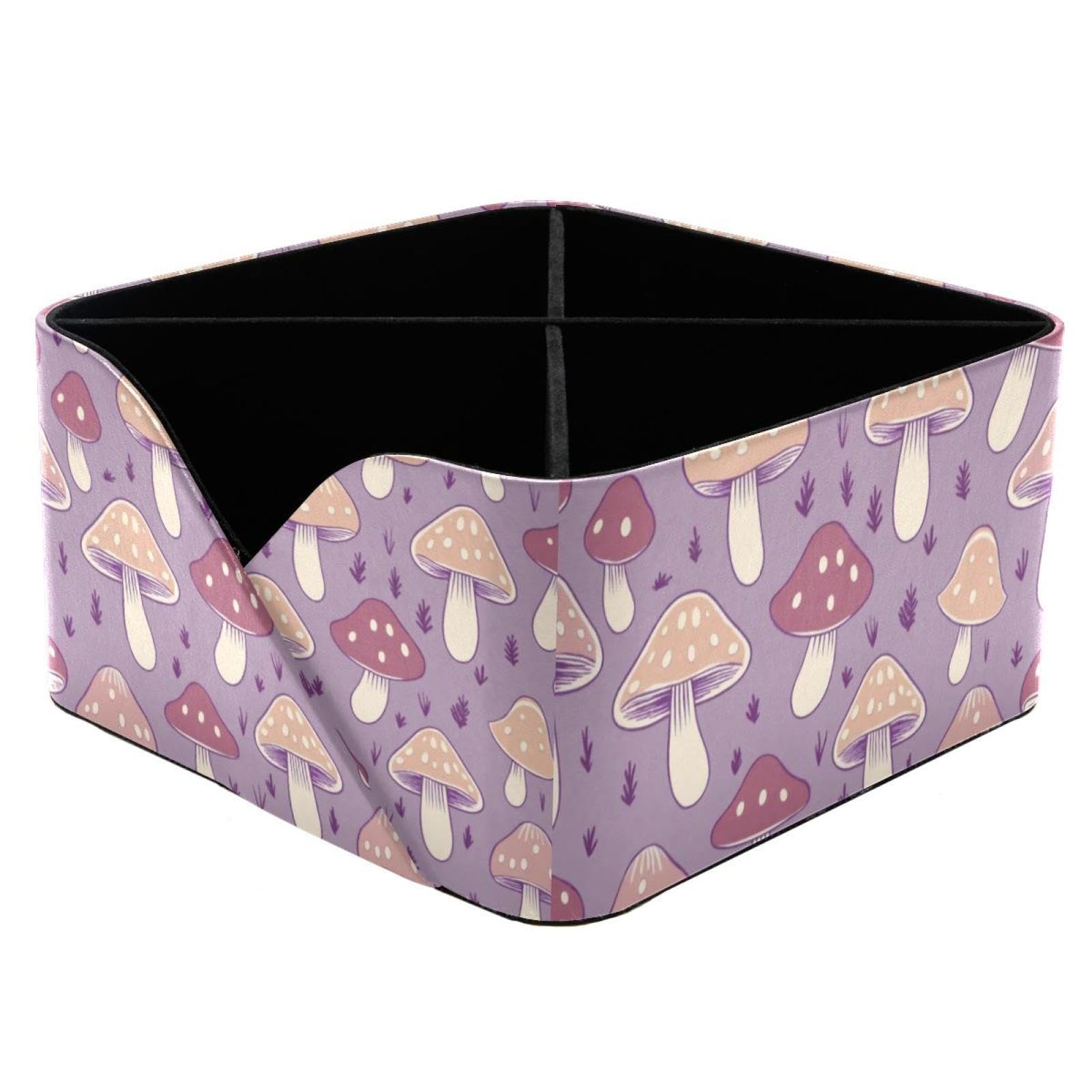 Porte-stylos rectangulaire motif champignon violet pour bureau enfant et femme