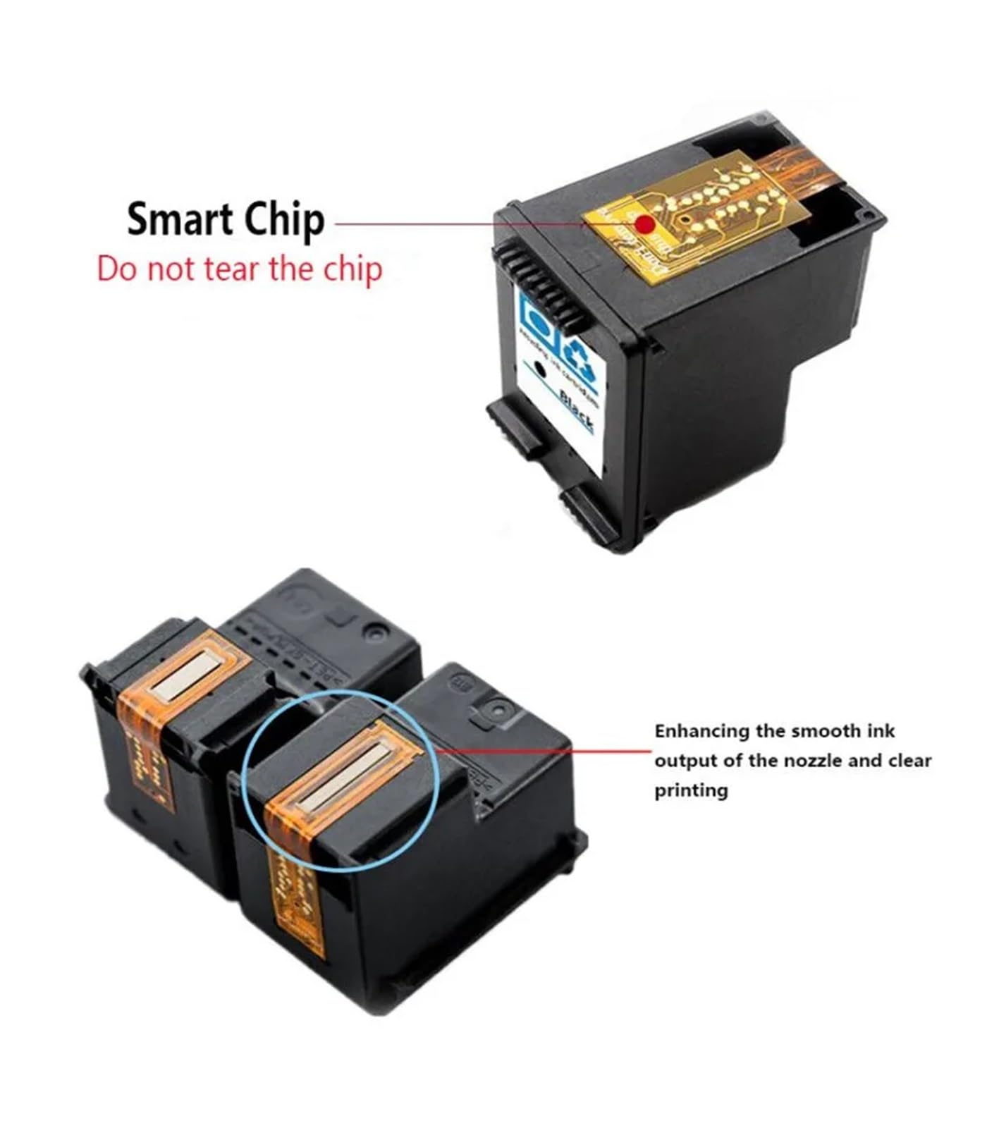 Cartouche D'encre Rechargeable 305XL. Compatible Avec HP 305 DeskJet 2710, 2720, 4110, 4120, 4130, ENVY 6010, 6020, 6030, 6420.(1BK 1C)