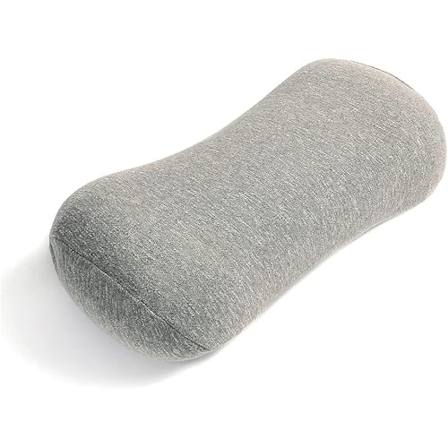 JEMA Memory Foam Lumbar Support Pillow for Office Chair, Car, Bed, for Lower Back Pain Relief, Great as Lumbar Pillow, Under Knee Pillow, Leg Rest Pillow, Headrest, Grey