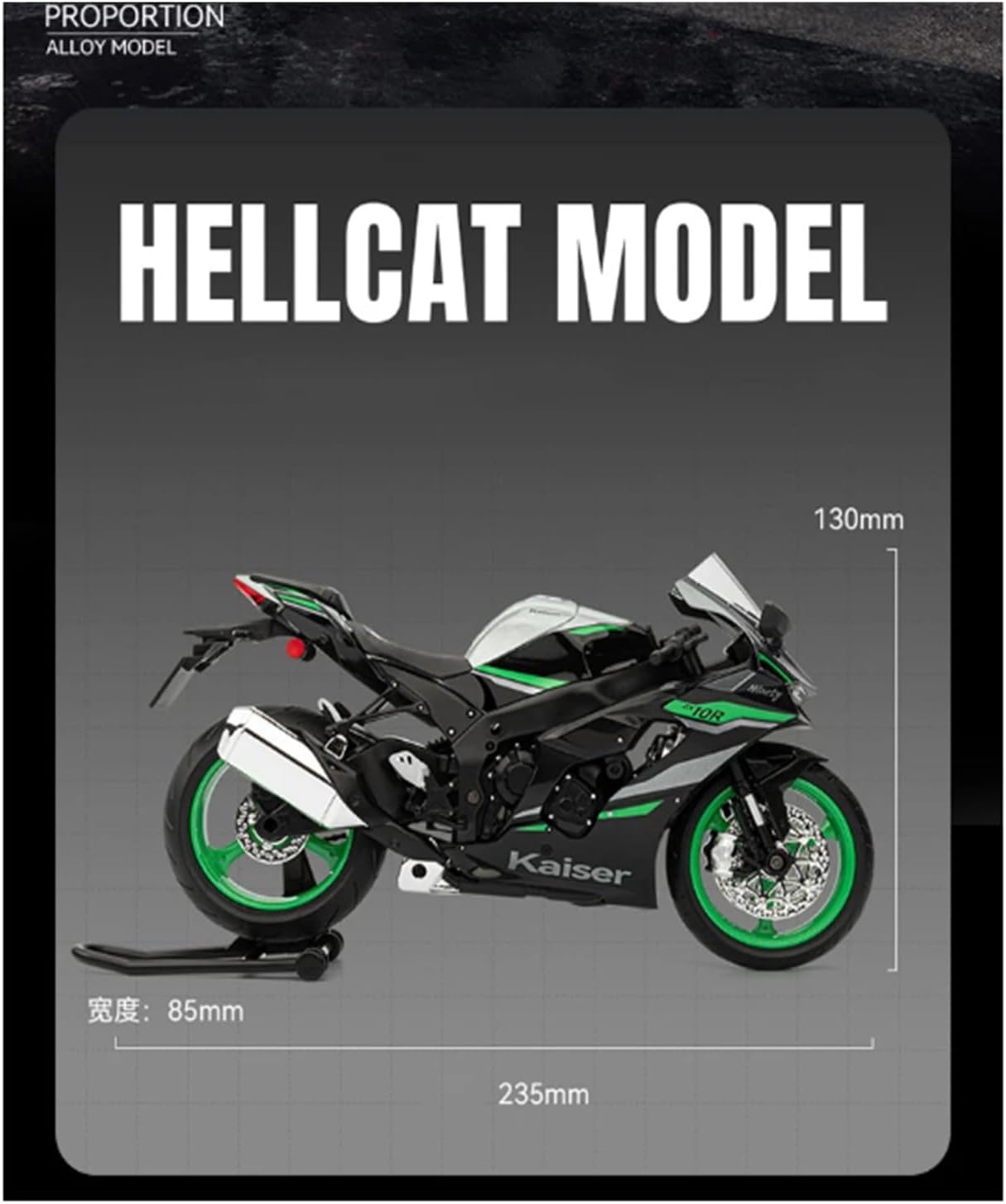 Mini Simulation Motorcycle Toys 1:9 for Kawasaki ZX-10R Clear Acrylic Alloy Motorcycle Model Vehicle Adult Audiophiles Boys Adult for Boys(Black)