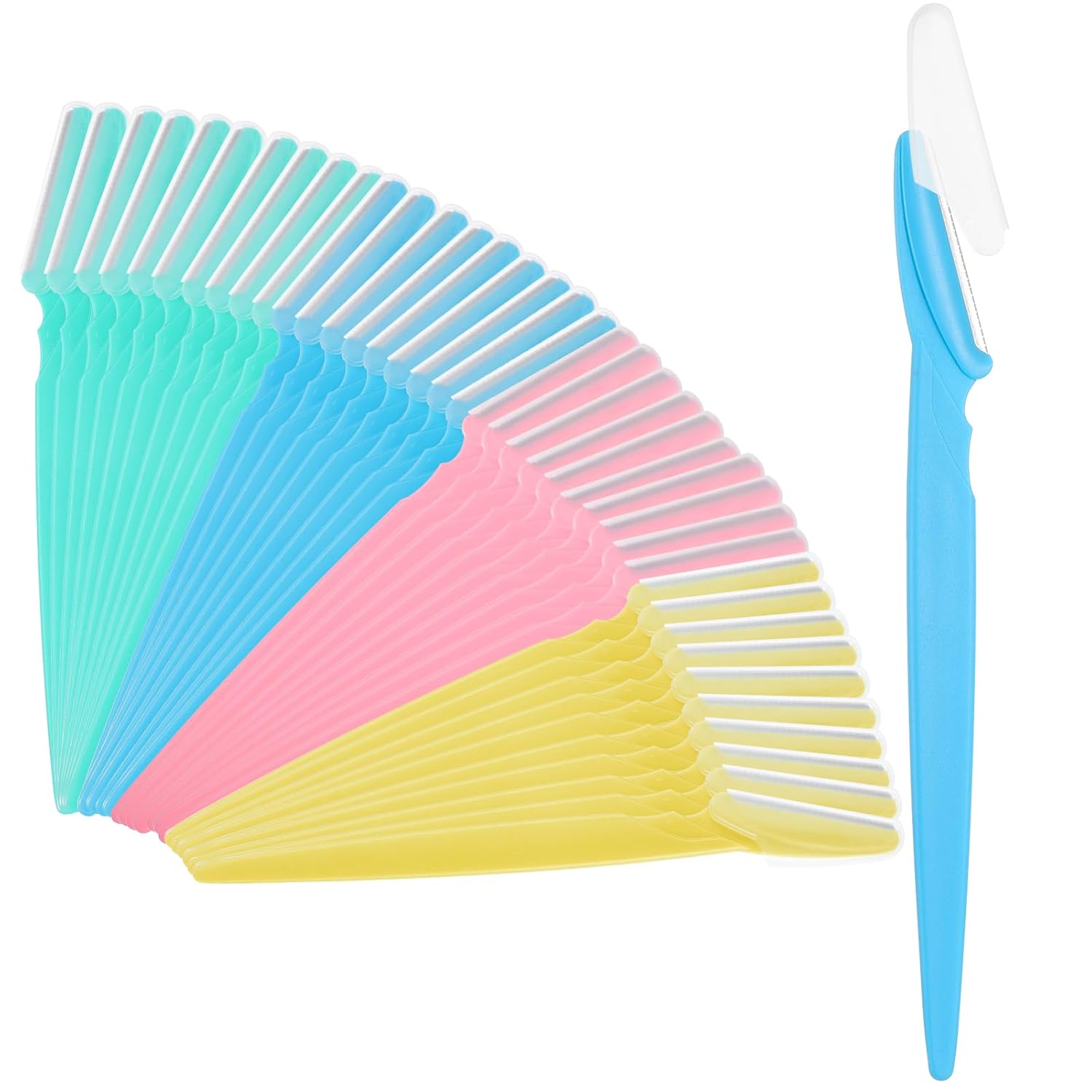 40 Pcs Eyebrow Razor With Cover Dermaplane Razor Face