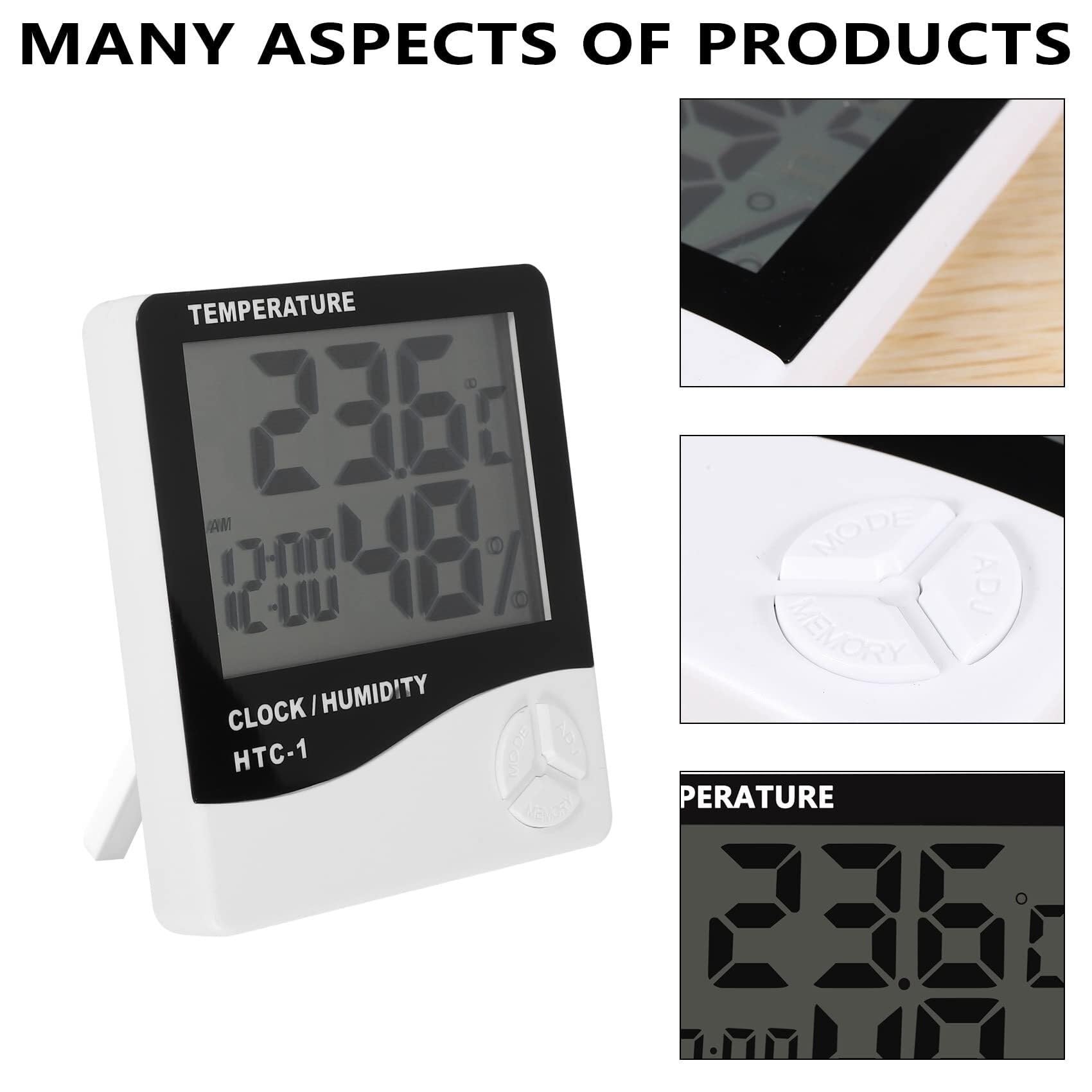 Cyfrowy LCD do użytku wewnątrz i na zewnątrz, elektroniczny miernik temperatury i wilgotności, termometr, higrometr, stacja pogodowa, budzik
