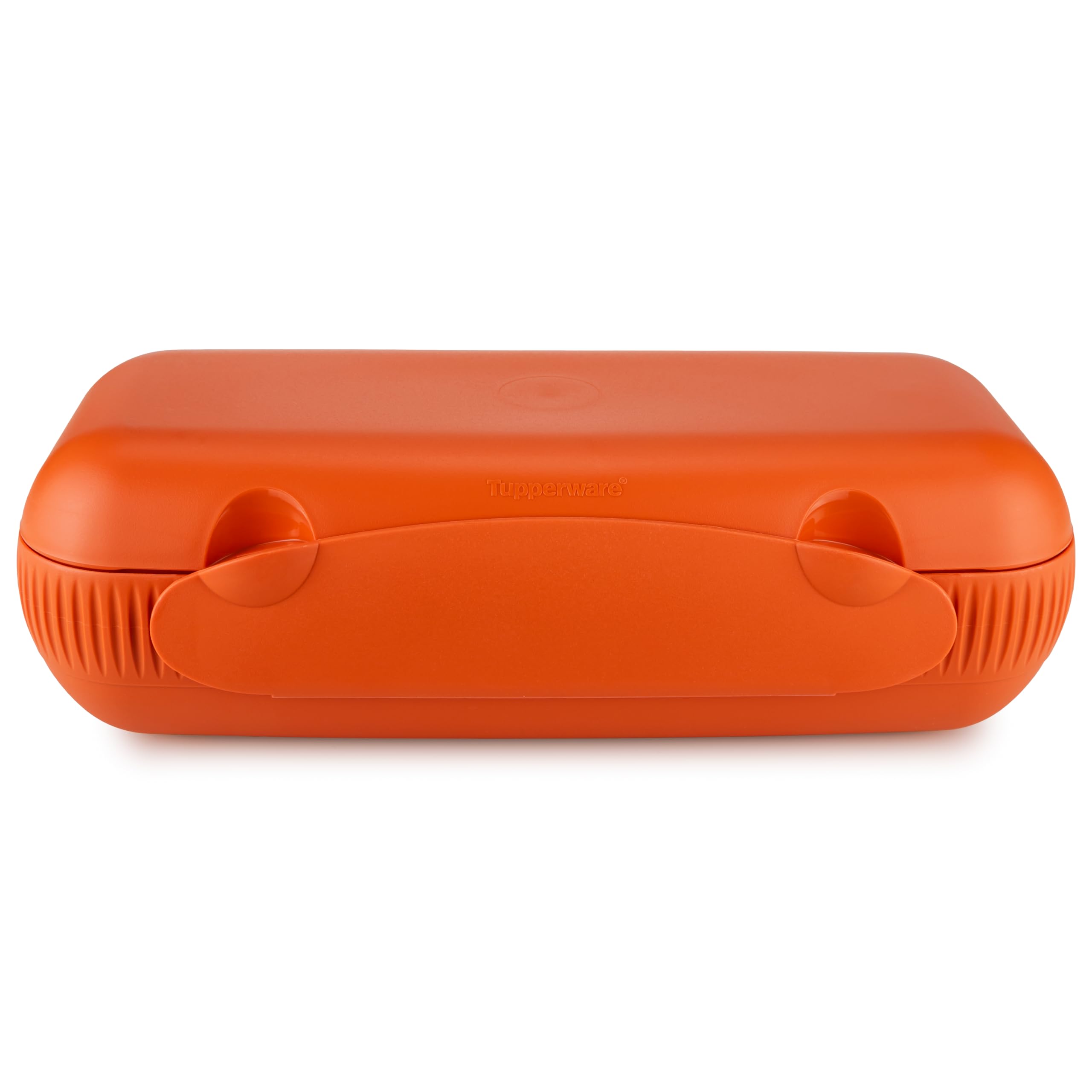 Tupperware Kolumbus pudełko na jajka czerwone ceglane na 10 jajek (w zestawie łyżka do jajek niebieska)