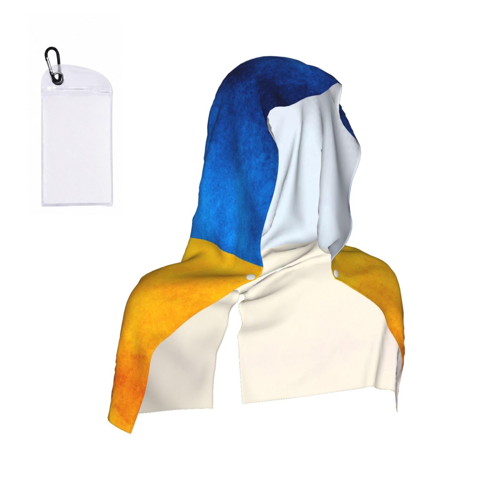 DUWAA Ukrainian Flag Print Cooling Hooded Sports Towel, 30×60cm Quick Drying Summer Cool Head Wrap For Neck And Face