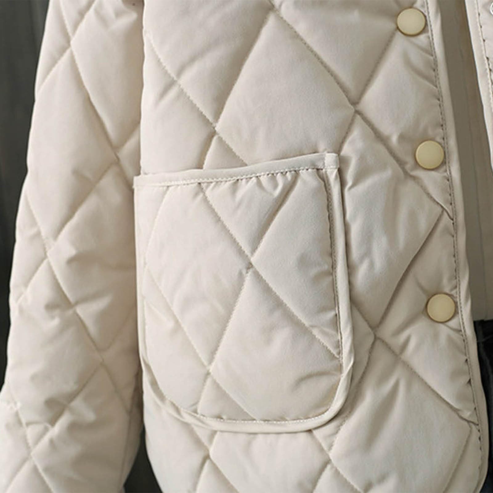 Chaqueta Mujer Abrigo Entretiempo Invierno Cazadora Plumiferos，Chaqueta acolchada corta ligera sin cuello forma mujer algodón moderna abrigo casual diario elegante cálida transpirable fácil combinar