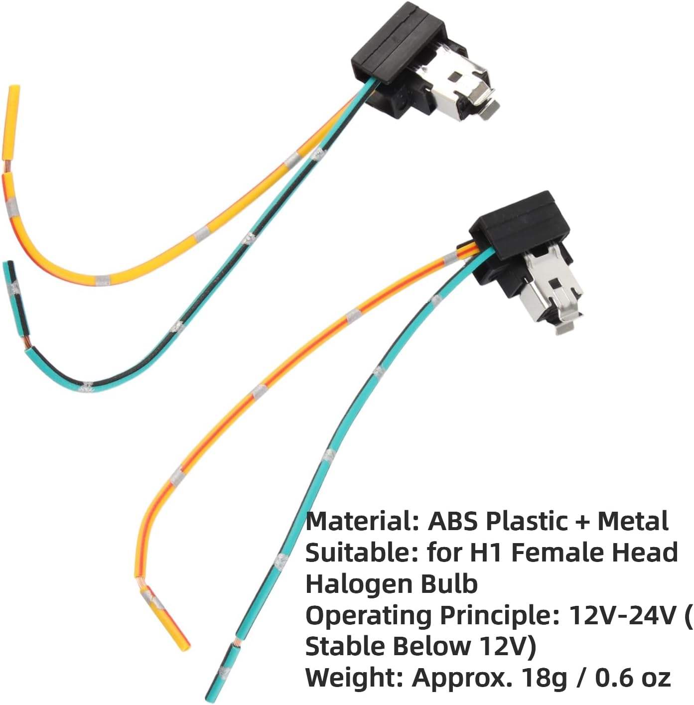 Headlight Socket Harness for H1 Bulb, 2Pcs Headlight Lamp Bulb Socket Wiring Harness Connector Plug Adapter Line