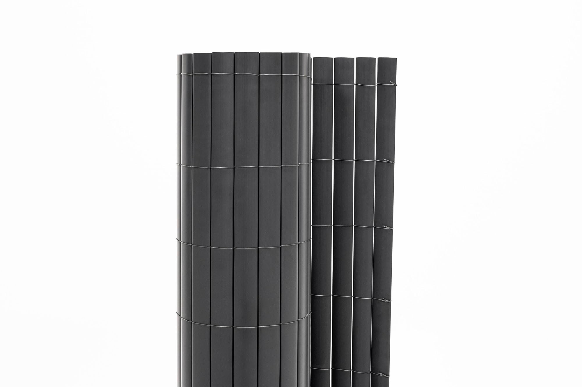 CASANOOV Canisse PVC VISO 3x1,2 m 3,6 m² Gris Anthracite Brise Vue Occultation 95% Lames 30 mm Résistant UV Haute Qualité Balcon Terrasse Durable Densité 1,6 kg/m² Fil Métallique Renforcé