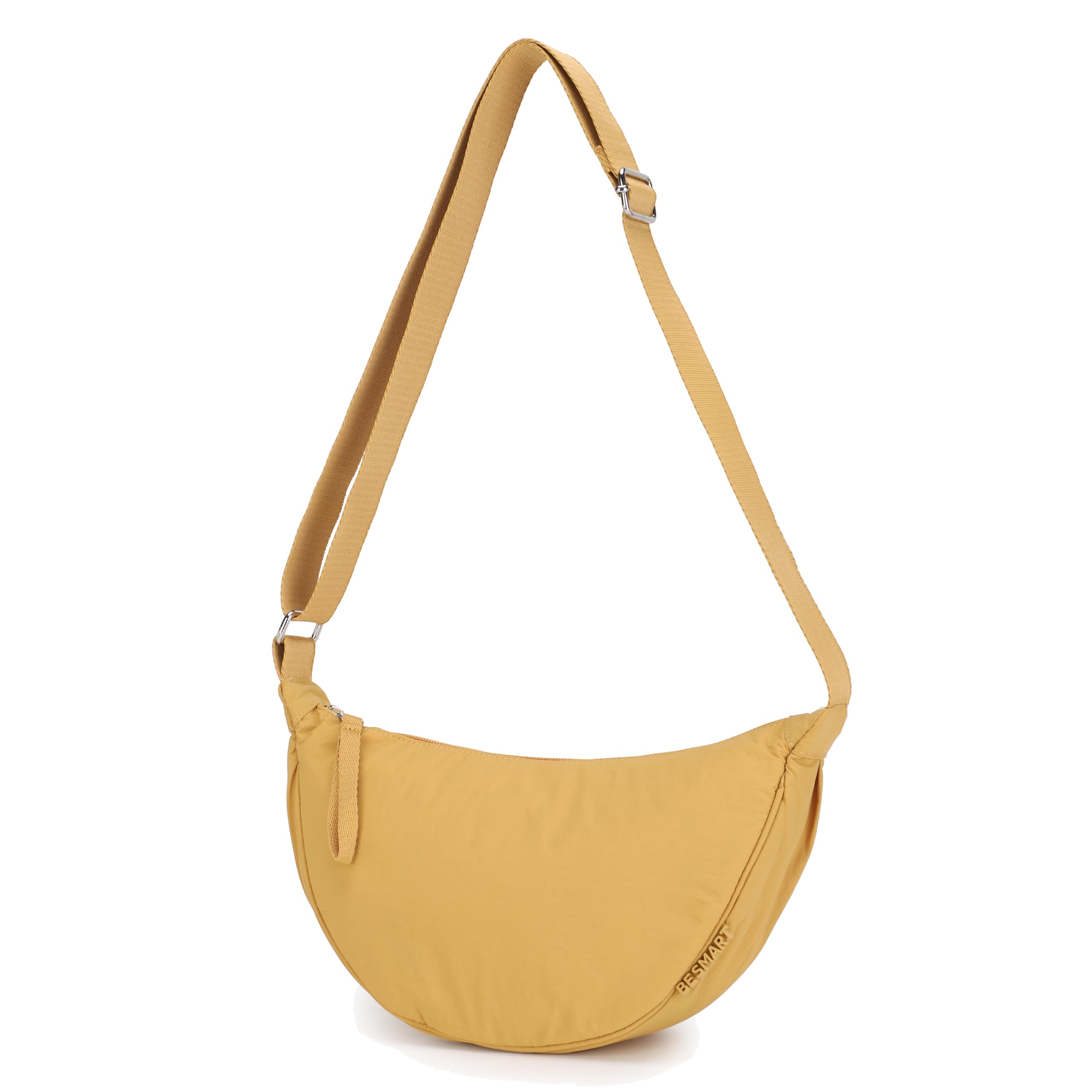 BESMART Small Nylon Crescent Crossbody Bag for Women Men Trendy, Waterproof Crescent Sling, Lightweight Travel Purses