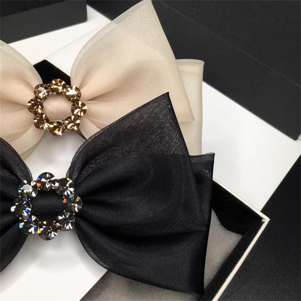 ブラックメッシュリボンヘアクリップ