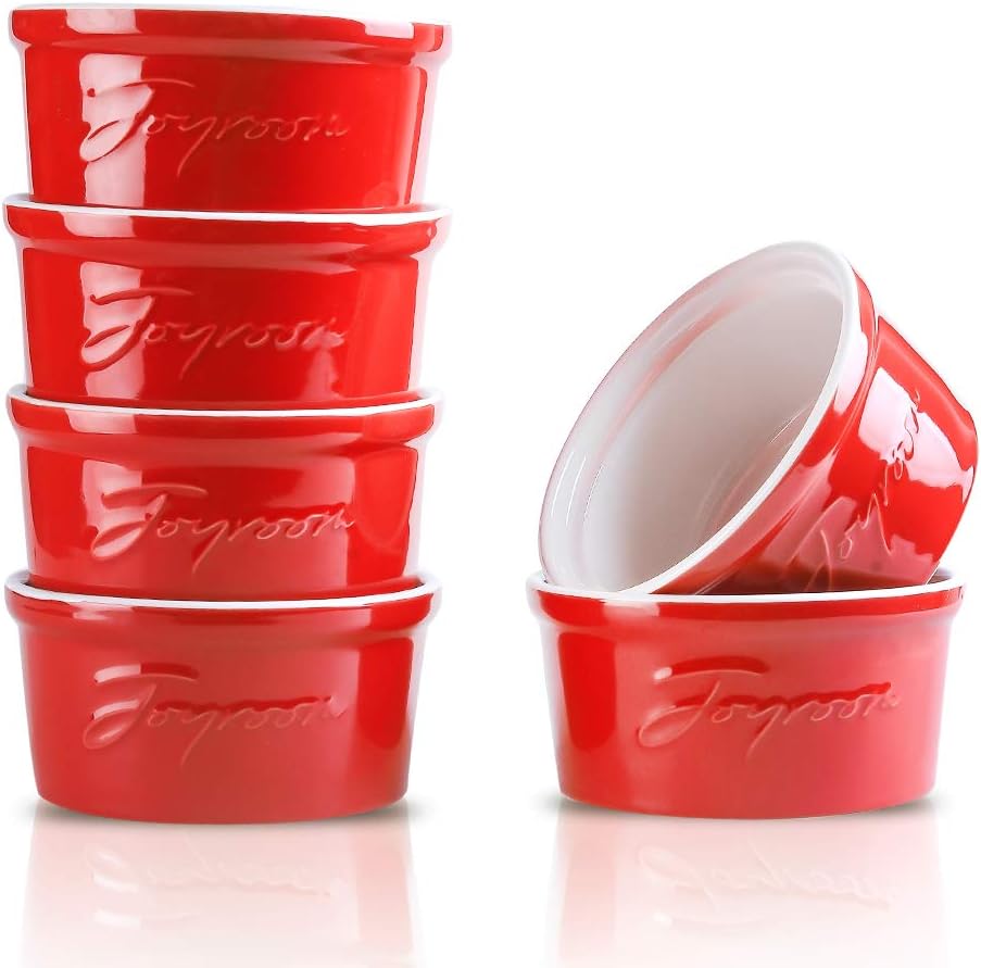 Joyroom 8 Oz Porcelain Ramekins For Baking, Ceramic Souffle