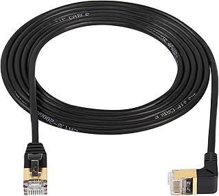 SinLoon 90 Degree Cat8 Ethernet Cable, High Speed 40Gbps 2000Mhz Network Cord, with Gold Plated Plug SFTP Wires CAT8 RJ45 Connector Gaming LAN Cable,for Gaming PC PS Xbox Modem (Down 2M/6.6FT)