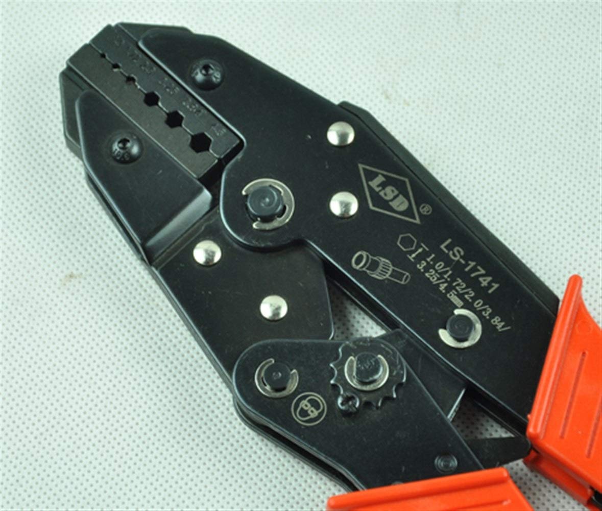 Pinza a crimpare for cavi coassiali 4.5/3.25/3.84/2 / 1.72 / 1mm, cricchetto manuale a crimpare