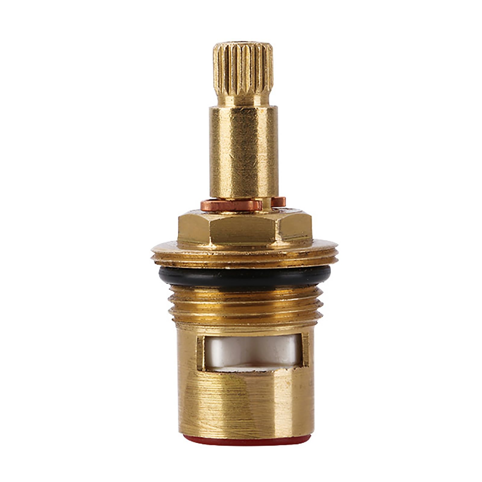 Cartouche de robinet en céramique laiton rouge 1/2" quart de tour de rechange pour robinets de cuisine et de salle de bain – Cartouches de valve en plastique durable, pièces de rechange essentielles