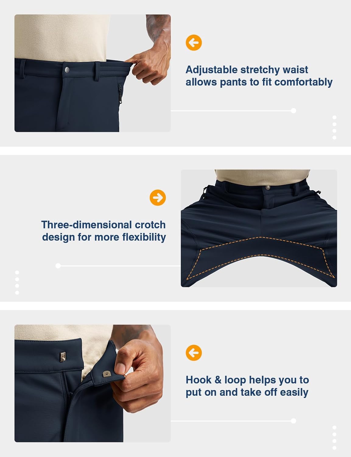 TBMPOY Men's Snow Ski Hiking Pants Fleece Lined Waterproof Winter Pant Softshell Camping Travel Ice Fishing Hunting Pant - Image 7