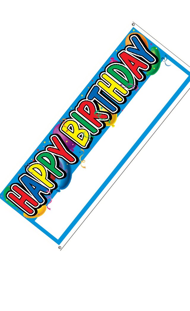 Beistle 50187 Happy Birthday Sign Banner Fahne, plastik, Mehrfarbig