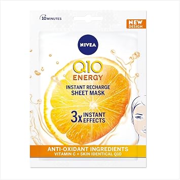 NIVEA Q10 Energy Instant Recharge Sheet Mask, 1 piece