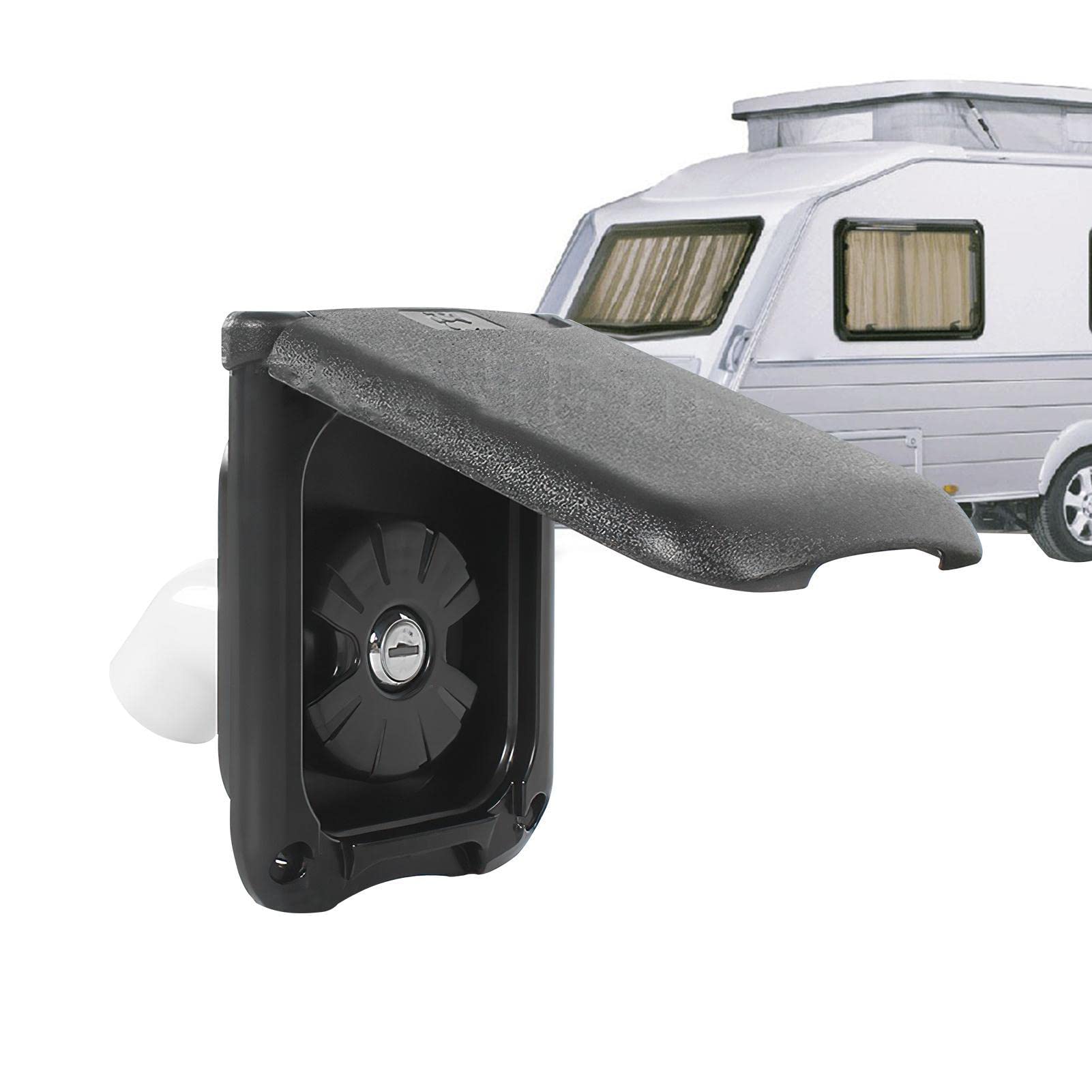 HEYCE Agua la Ciudad para RV | CubierEntrada Agua para vehículos recreativos con Tapa Gravedad magnética Cuadrada | Piezas Repuesto para Sello Superior Camper, Cubierta