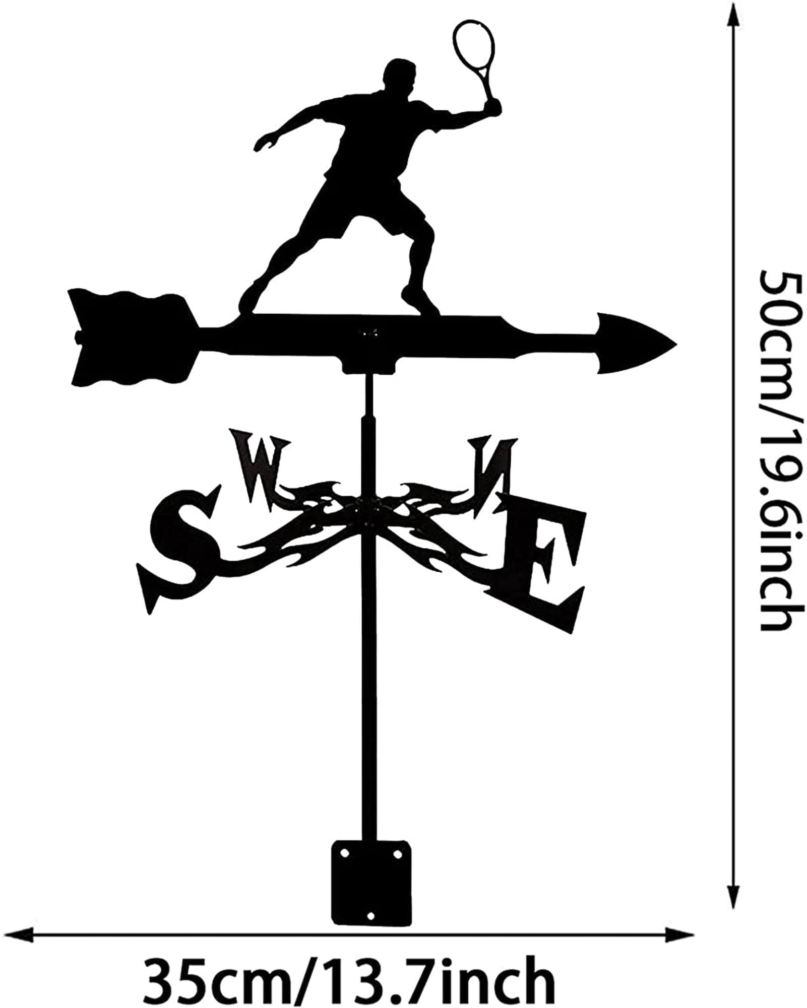 Dekoracyjna wiatrowskaz Weathervane Garden Mount Yard Stake, żelazna wiatrowskaz Farma Trwała scena, narzędzie pomiarowe Budowa palików ogrodowych Weath Wskaźnik kierunku wiatru (kolor: surfer)