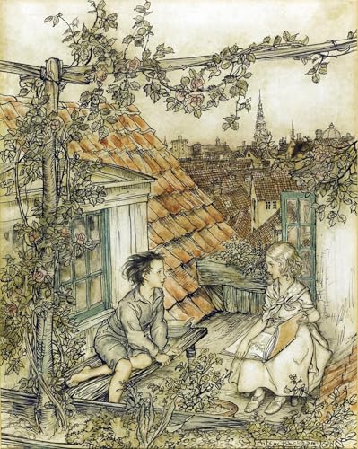 Affiche Arthur Rackham Kay et Gerda pour grand décor mural de salon