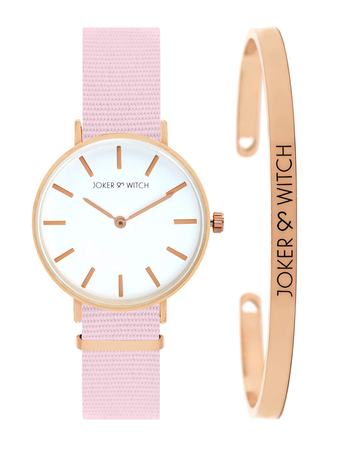 Joker & Witch Nylon Girl Boss Analogue Watch Bracelet Stack For Women, White Dial, Pink Band (B08TC3C98B) Amazon Price History, Amazon Price Tracker