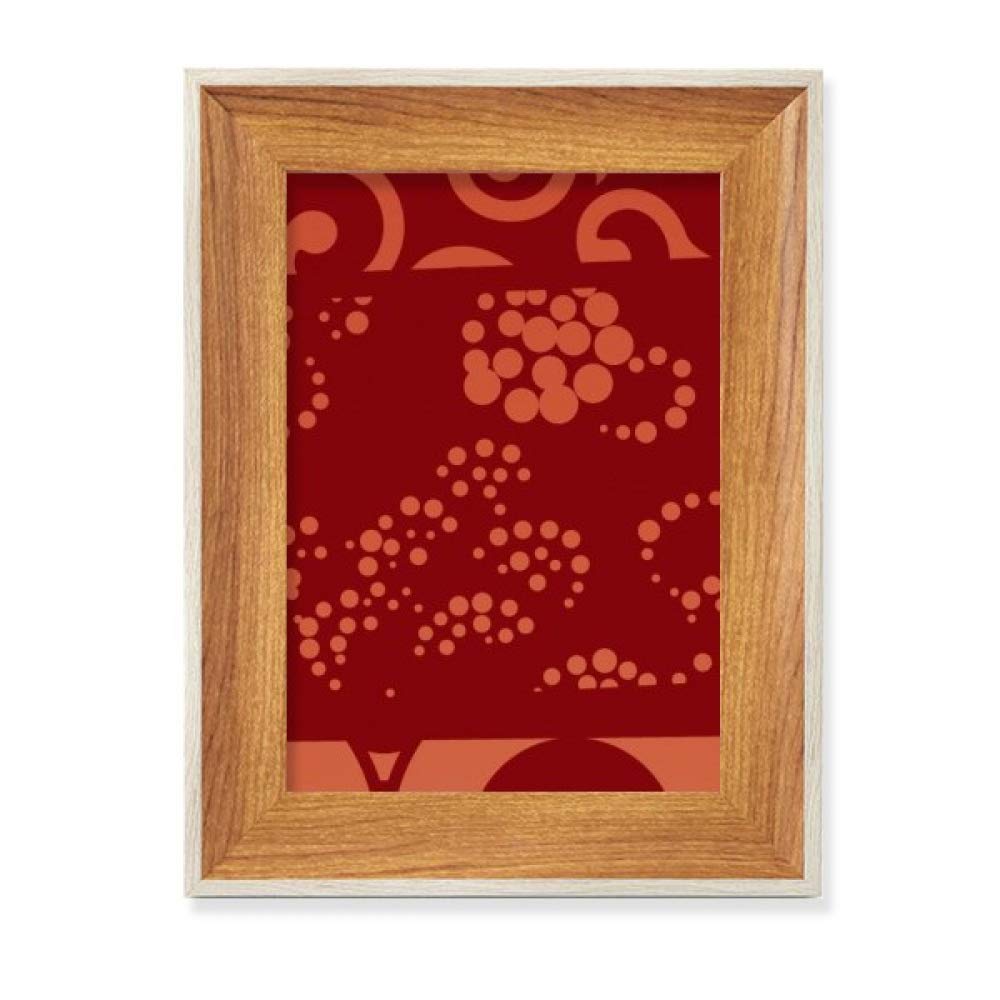Cadre de photo en bois pour un bureau zen avec motif de vague asiatique et pois