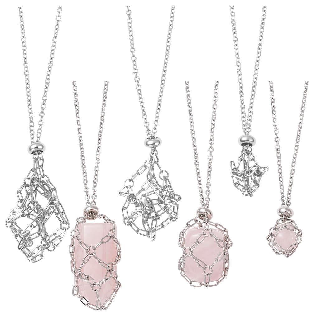 SUNNYCLUE 6pcs Crystal Stone Holder Empty Necklace, Adjustable โ image 1