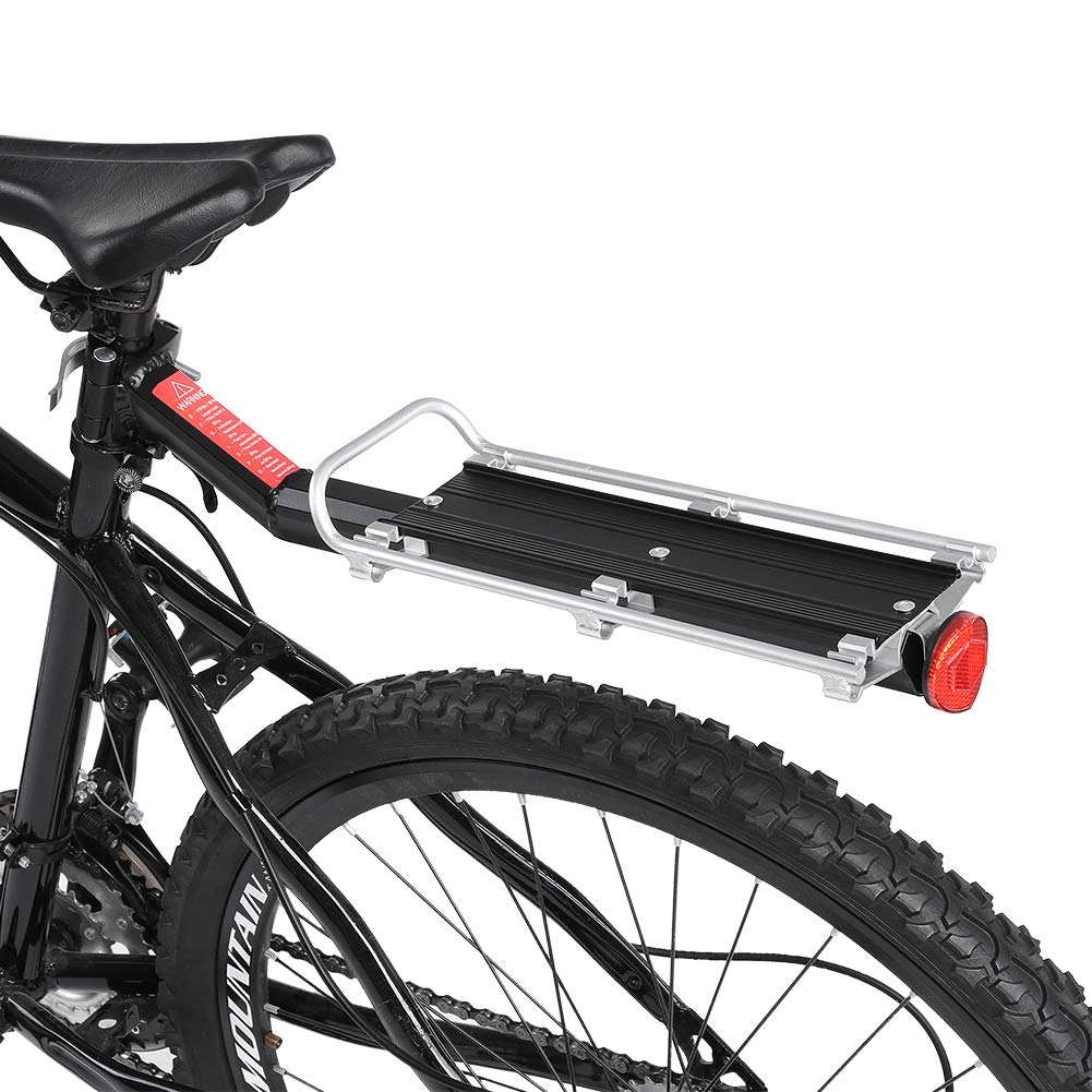 Qiilu Rear Rack Rear Rack High Strength Aluminum Alloy Mountain Carrier Rack Seat Post Rear Shelf Aluminum Alloy Black