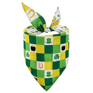 2021 Pet Triangle Towel Green Hat Day Pet Scarf Saint Patrick's Day Triangle Towel-Haibing