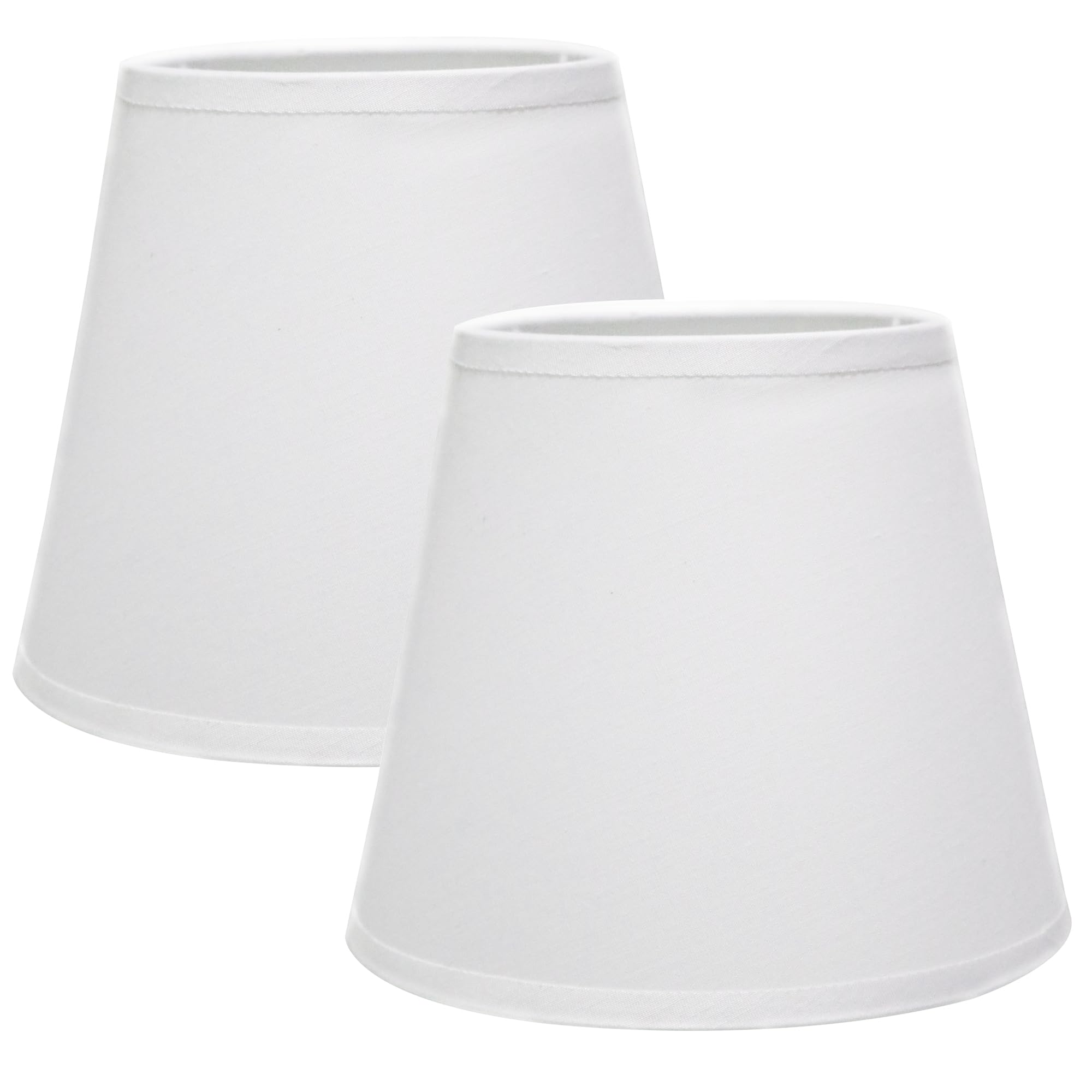 Sinta 2 Pack Lamp Shade Floral Fabric Small Light Shade for E14/E27 Chandelier Upright Wall Lamp Small Table Lampshade Candle Light Lampshade,White