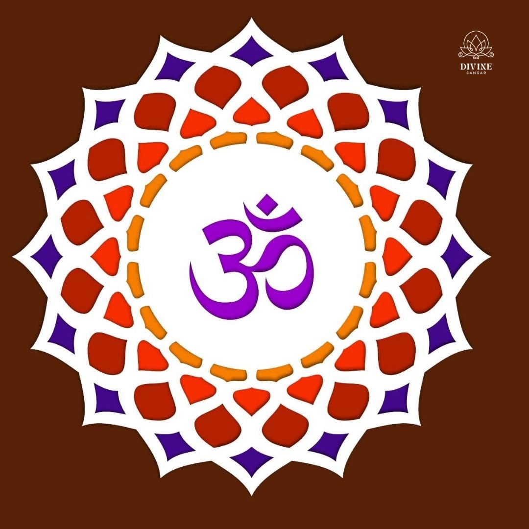 Divine Sansar Rangoli Making Mat | Rangoli Making Board | Easy Fill Design | Easy To Use | Fill With Rangoli, Flowers, Pulses or flour | Festive Decor | MDF Design G | Reusable | Size 16inch x 16inch