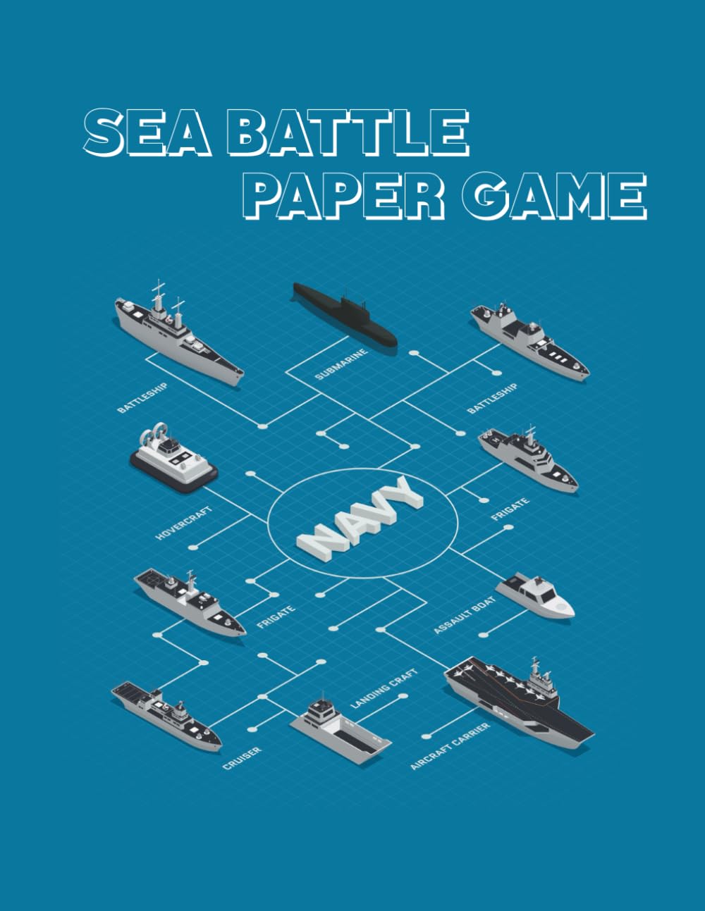 Sea Battle Paper Game: Activity Book for Children and Adults, Battleship Paper Game Grid, Sea Battle Book