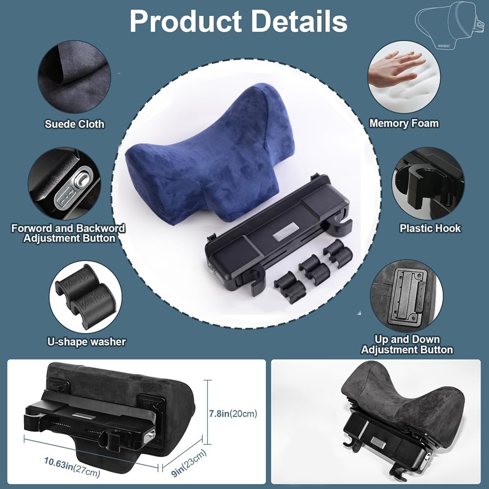 Reposacabezas Coche para 1 3 5 7 Series X1 / X3 / X5 / X6, Cojin Cervical Coche Memory Foam Cómodo Transpirable Mecánico Ajustable Pasajero Conductor,G