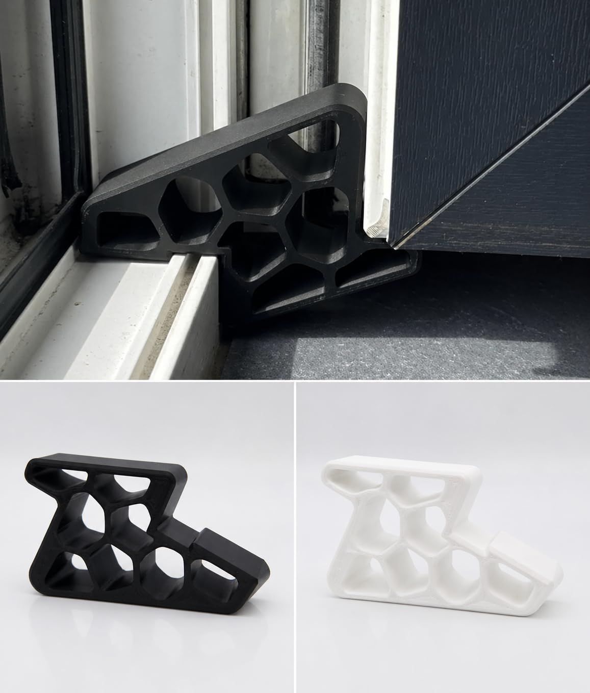 2 PCS - Window Stopper Wedge Lock for Balcony, French, Patio Door – Heavy Duty Non-Slip (Grey)