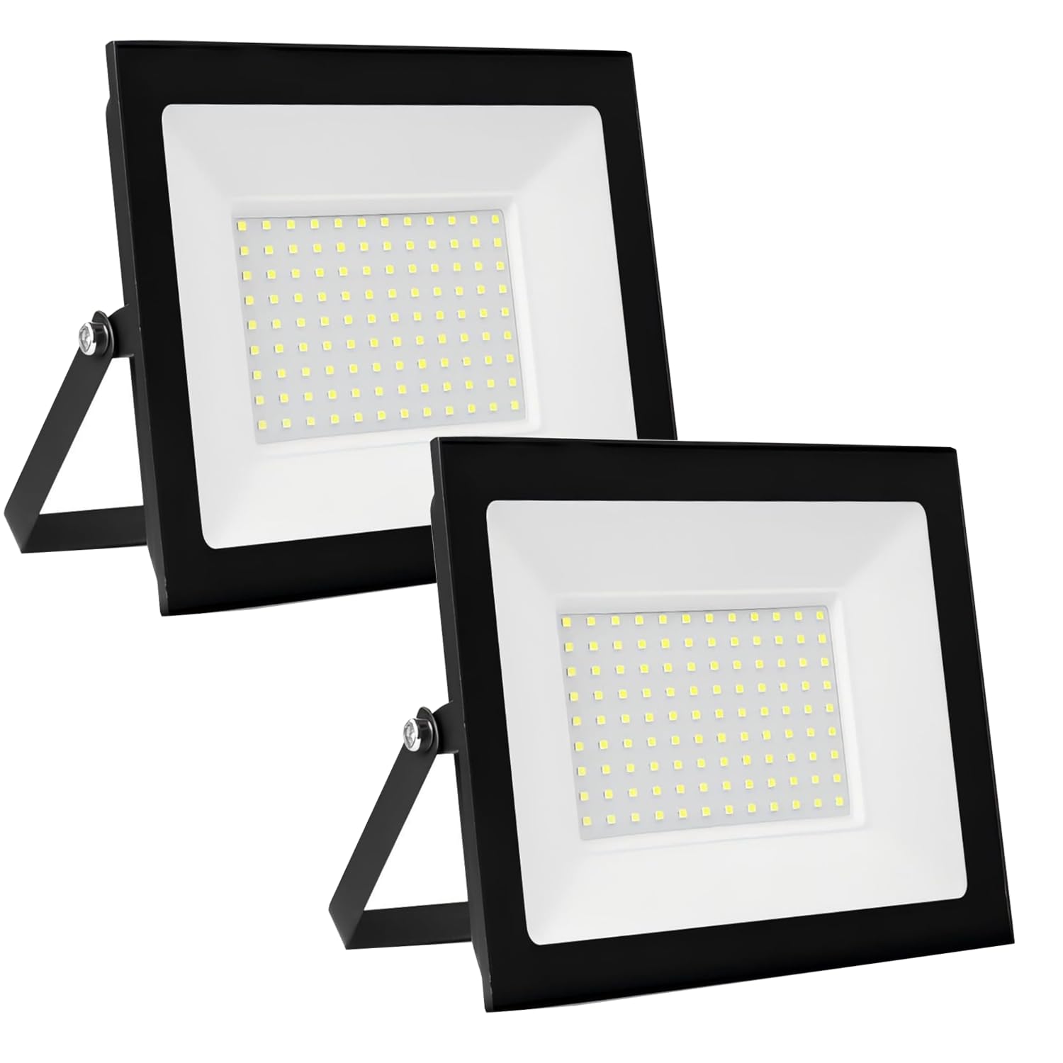 wowspeed 100W Led Floodlight Outdoor 2 Packs, IP66 Waterproof 10000lm Security Light, 220V Cold White 6500K Wall Light Work Lighting, Outside LED Lights for Garage, Garden, Backyard, Hallway