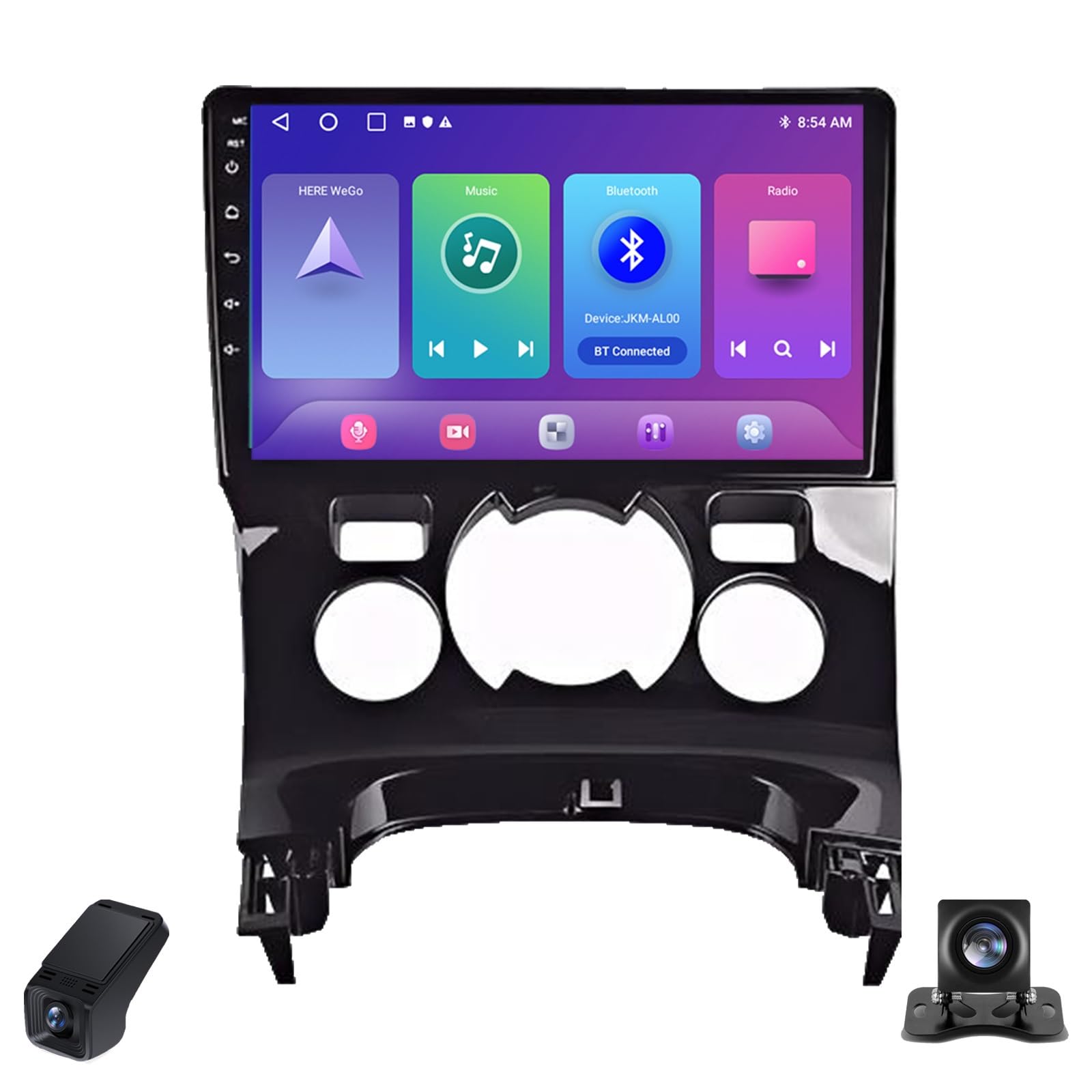 Samochodowy ekran dotykowy stereo, 9-calowy, 4-rdzeniowy, bezprzewodowa CarPlay, Android Auto, GPS, Bluetooth, WiFi, radio FM, ADAS DVR, kompatybilny z Peugeot 3008 (2009-2016)