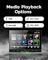 Vista 6 de Soundstream Estéreo flotante de 10.6 pulgadas con pantalla táctil doble DIN, VRCPAA-106F Apple CarPlay y Android Auto Head Unit, Bluetooth, receptor