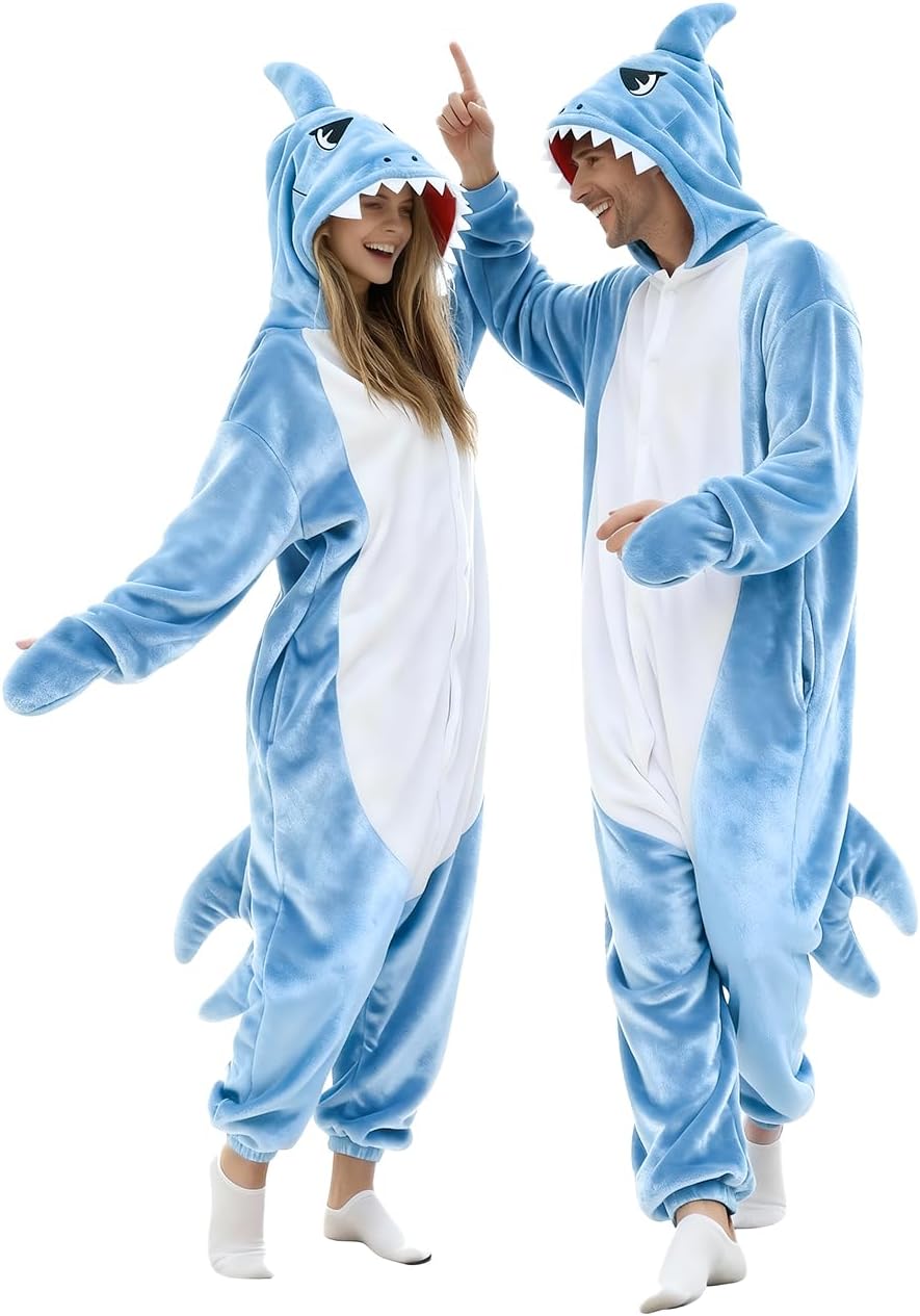 vavalad Shark Onesie Adult Shark Halloween Costumes Cosplay