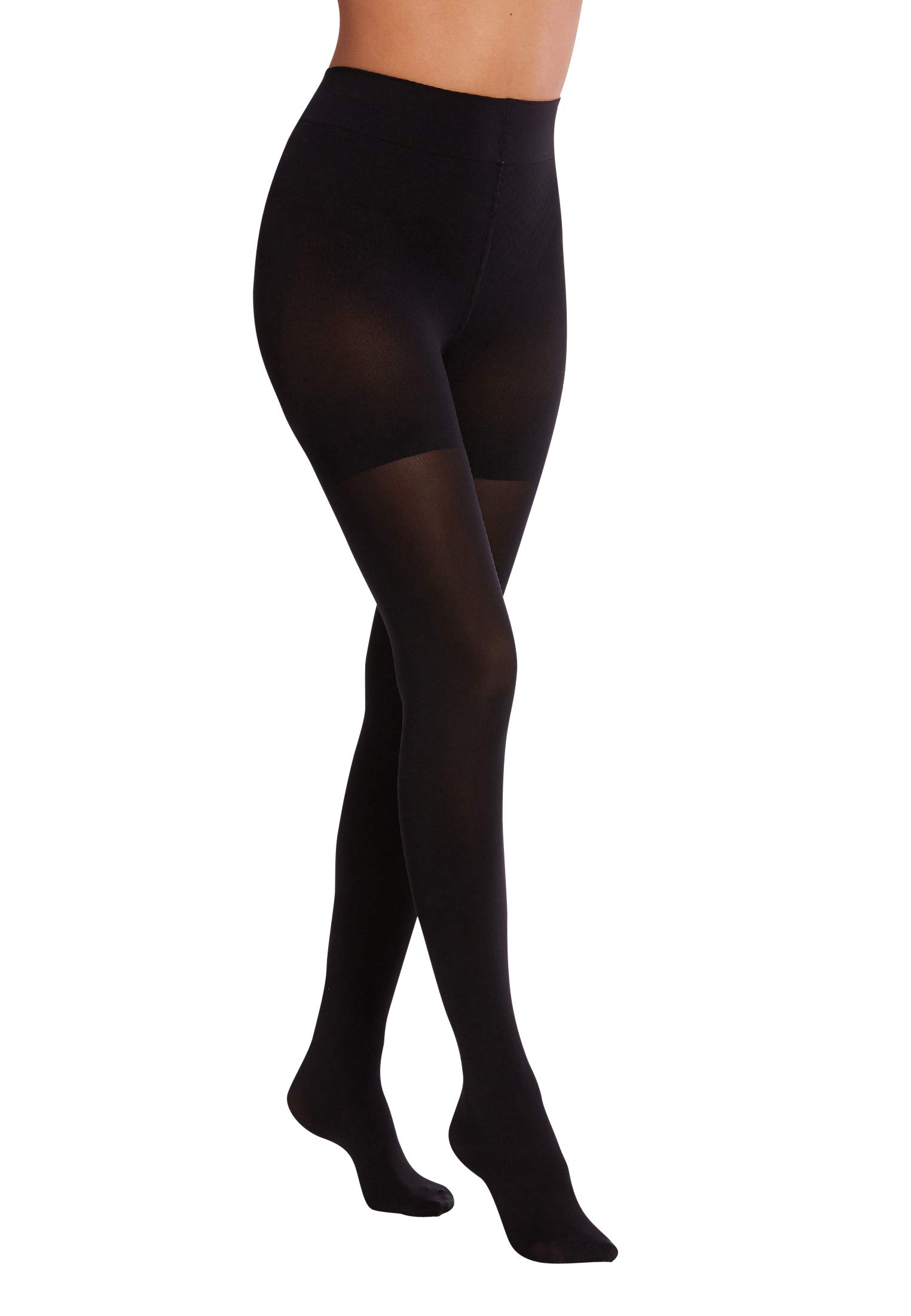 Wolford Women's Tummy 66 Control Top Tights Lined 65 DEN Tights, Black, Large (Manufacturer Size: L)