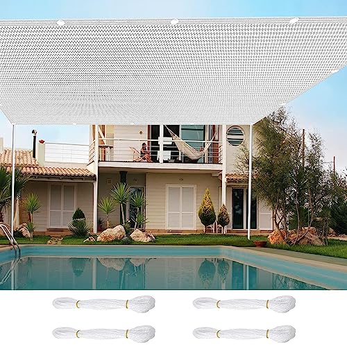 Voile d'ombrage rectangle 2.6x4.5m blanc anti-UV pour extérieur de patio - 2