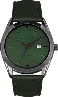 Mens Watch Leather Band Quartz Movement Stainless Steel Caseback with Auto Date Elegant Dress Watch Gift for Men Analog Wrist Watches for Men Reloj para Hombre
