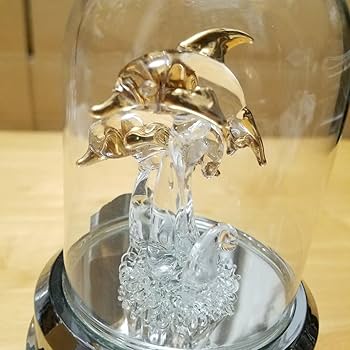 【美品】オルゴール　イルカ　陶器　置物　インテリア　工芸品　美術品　A1437 美品】オルゴール イルカ 陶器 置物 インテリア 工芸品 美術品 A1437