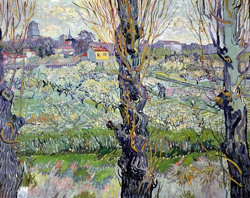 Lienzo de Van Gogh Veduta di Arles para decorar tu oficina con arte clásico de 60x90cm