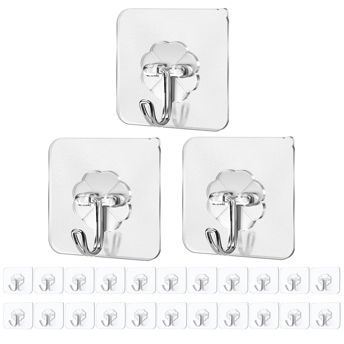 PAIDASHU Ganchos autoadhesivos, Ganchos para Colgar, Colgadores Adhesivos Resistentes, Paquete de 25 Ganchos de Pared Adhesivos, Máximo 10 kg, Sin Uñas, para Baño, Cocina, Toallas y Más