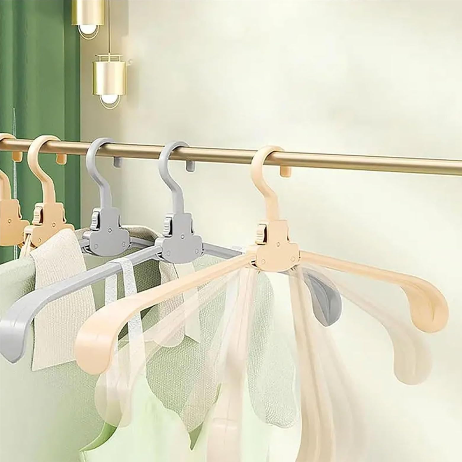 Gruccia Grucce per Tailleur Grucce 20 Grucce Pieghevoli Portatili da Viaggio per Appendiabiti, Organizer Antiscivolo Multifunzionale Salvaspazio Appendini Gruccia per Abiti(White)