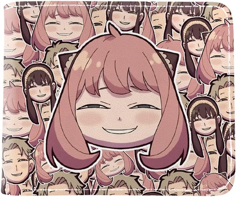 Weisope Anya Forger Smile - Cartera Anya Forger Meme Smug Face Accessories Spy x Family Wallet Gifts, B, Novedad